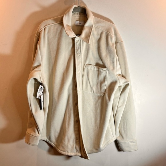 TNA Sz XL Polar Shirt Fleece Snap Button Shirt in Whisper White New With Tags - Picture 2 of 9